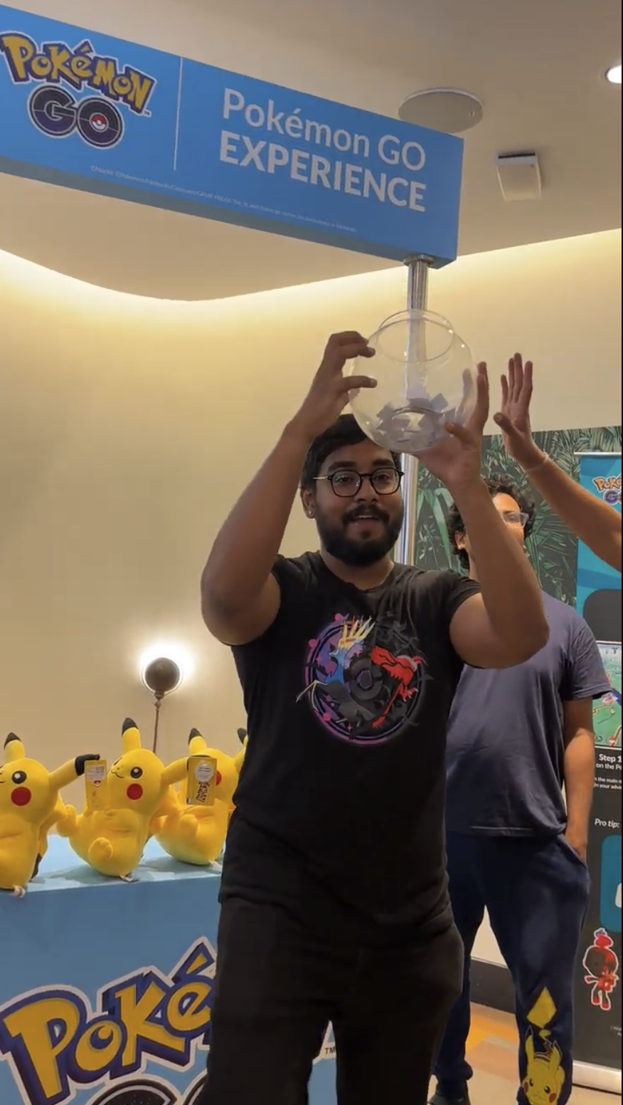 Picking up chits for the lucky draw
