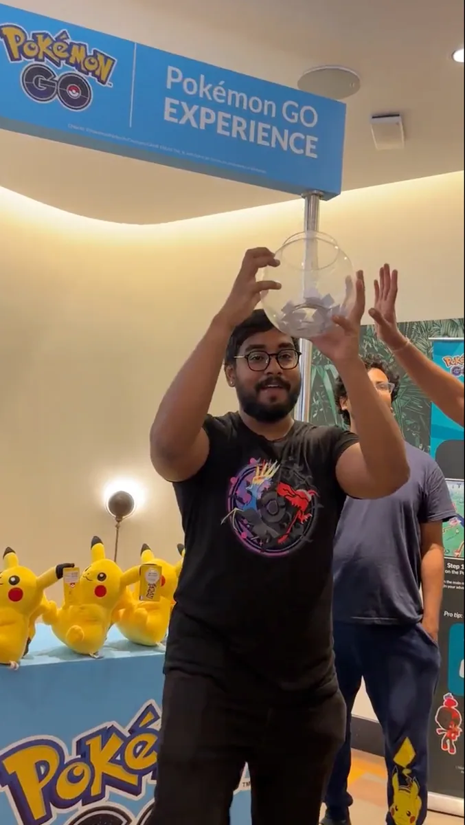 Picking up chits for the lucky draw